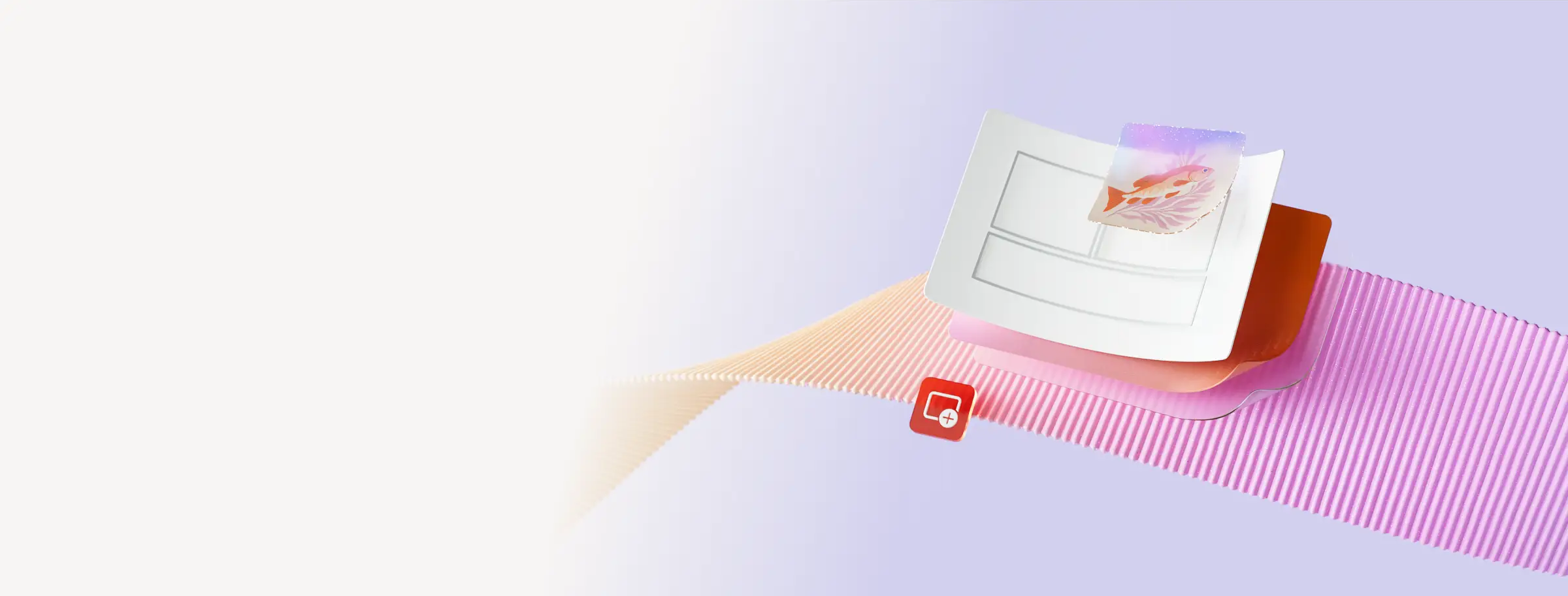 An abstract image of a document on a purple background