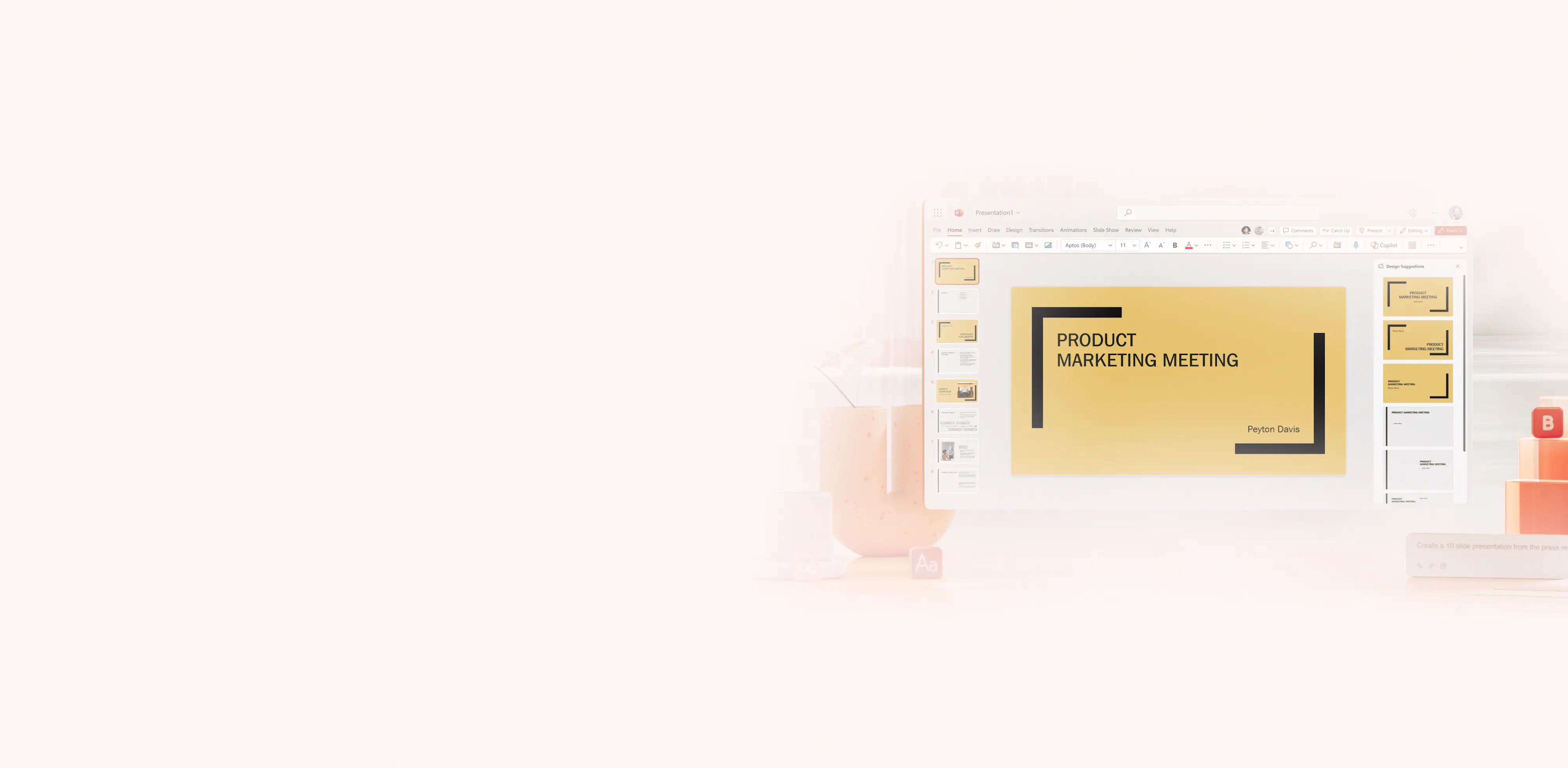 A pitch deck made in PowerPoint