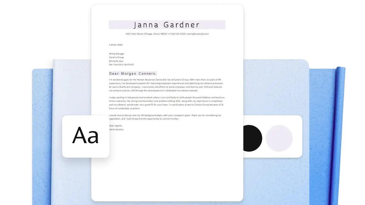 HR cover letter template
