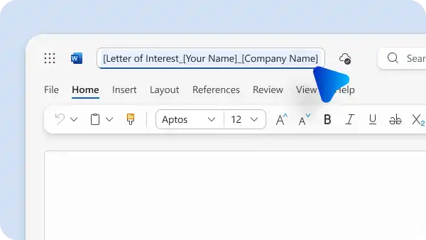 Naming your thank you interview letter