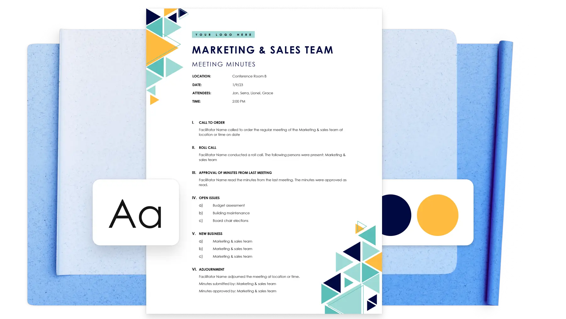 A meeting minutes document