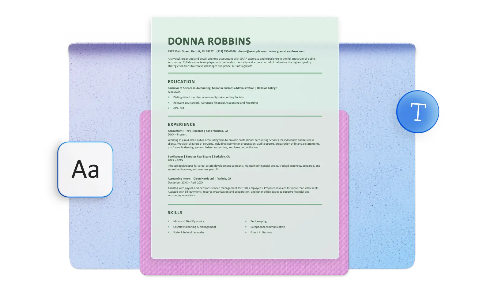 Calibri resume template