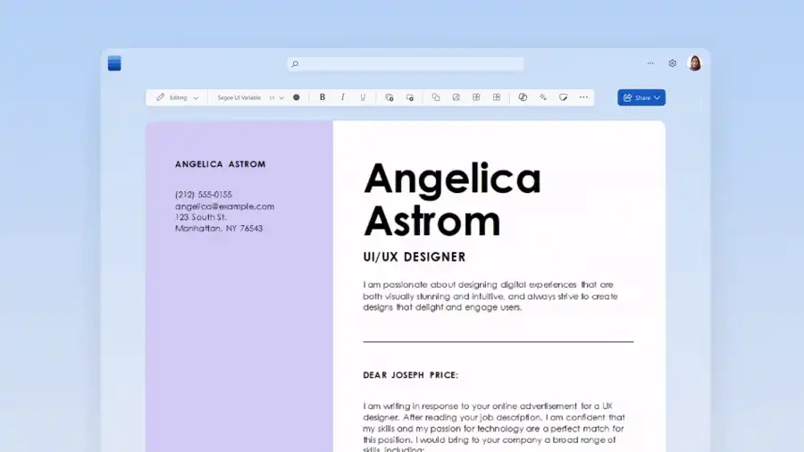 An animated slideshow of career templates available in Microsoft Word.