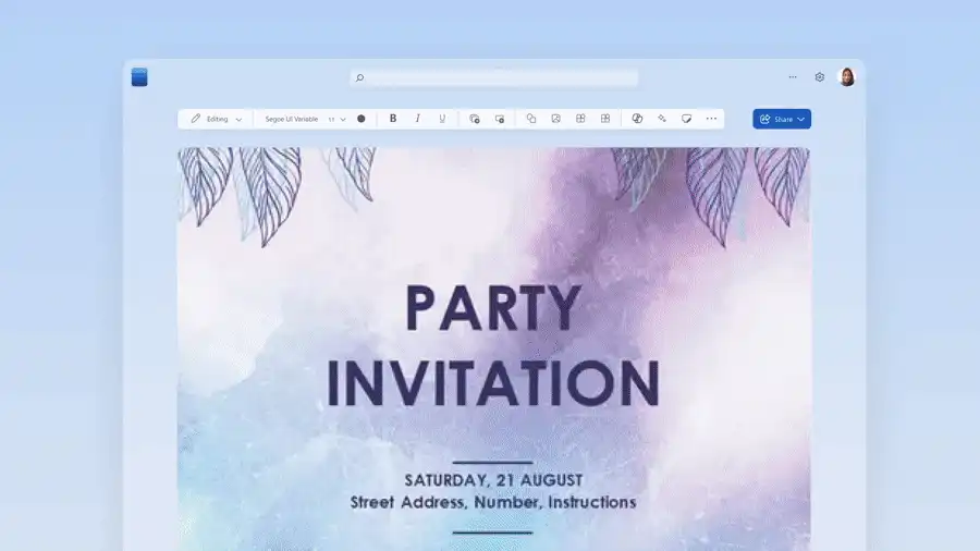 A slideshow animation of modern and event templates available in Microsoft Word.