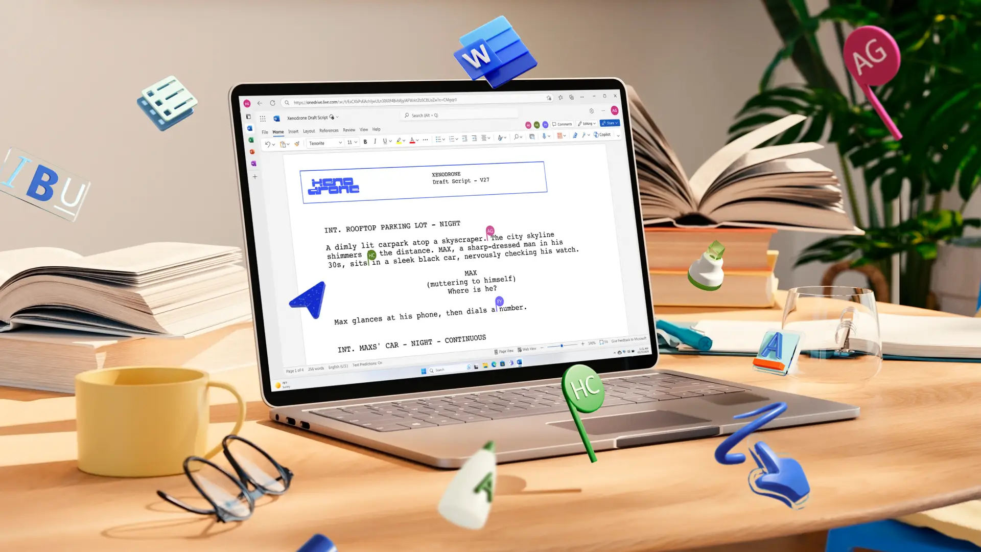 Add comments, mentions, and review assigned tasks in shared Word documents