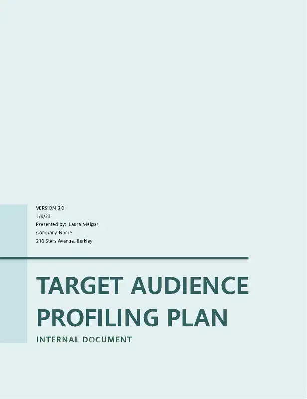 Target audience profiling plan