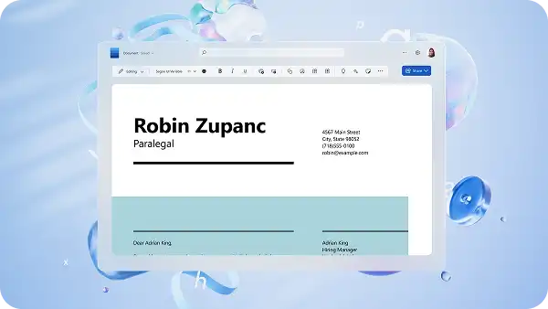 An image of a Paralegal cover letter example