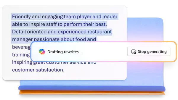 Rewrite business letter with Copilot