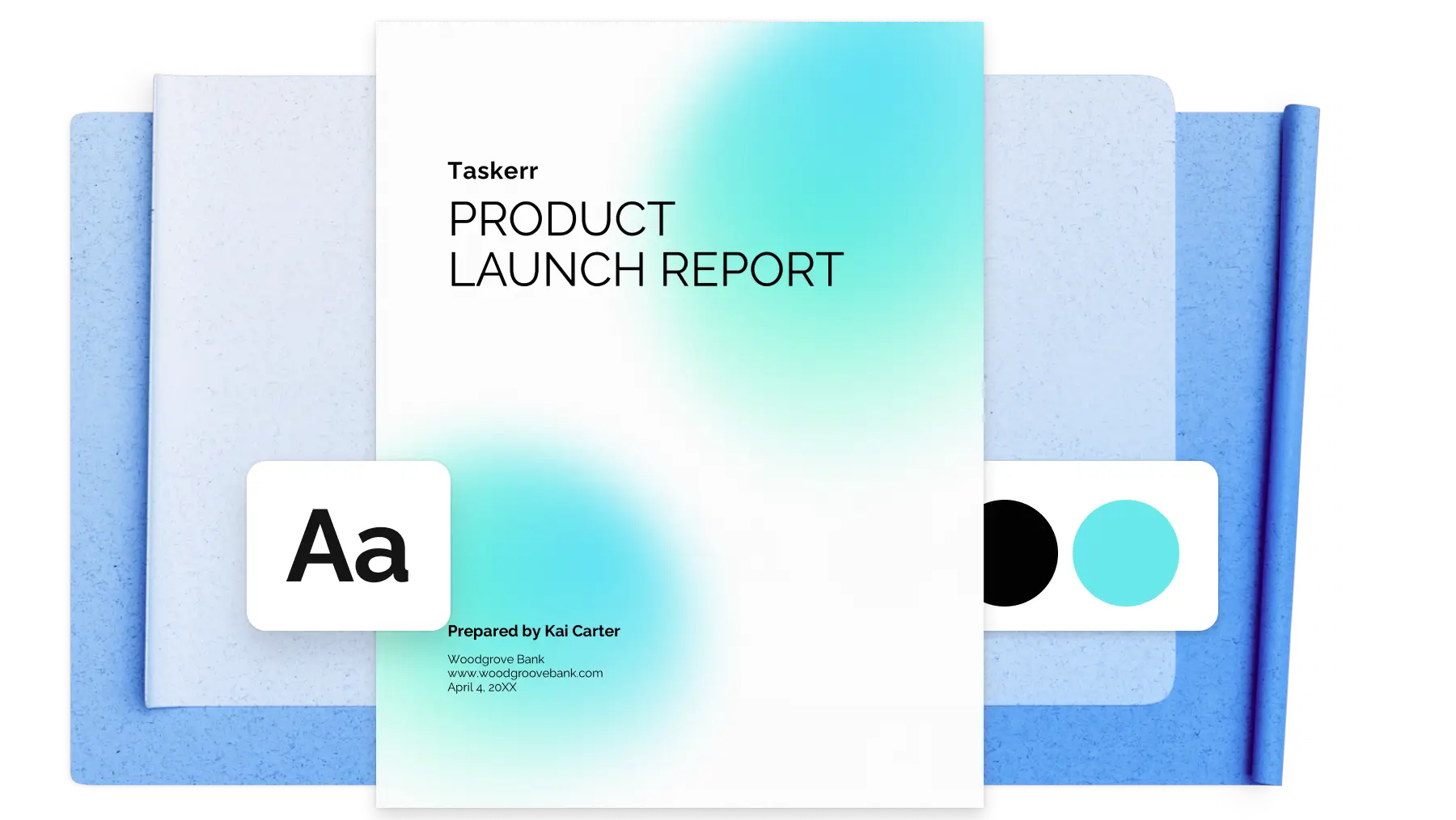 A template of a report in Microsoft Word.