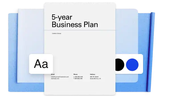A minimalistic monochrome business plan design template