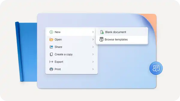 A user interface showing new - blank document