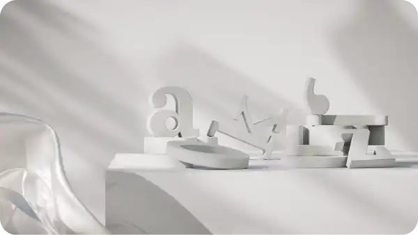 An abstract image of letters, that represents a page's text font.