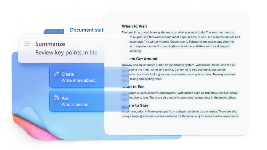 Communicate with Word AI summaries
