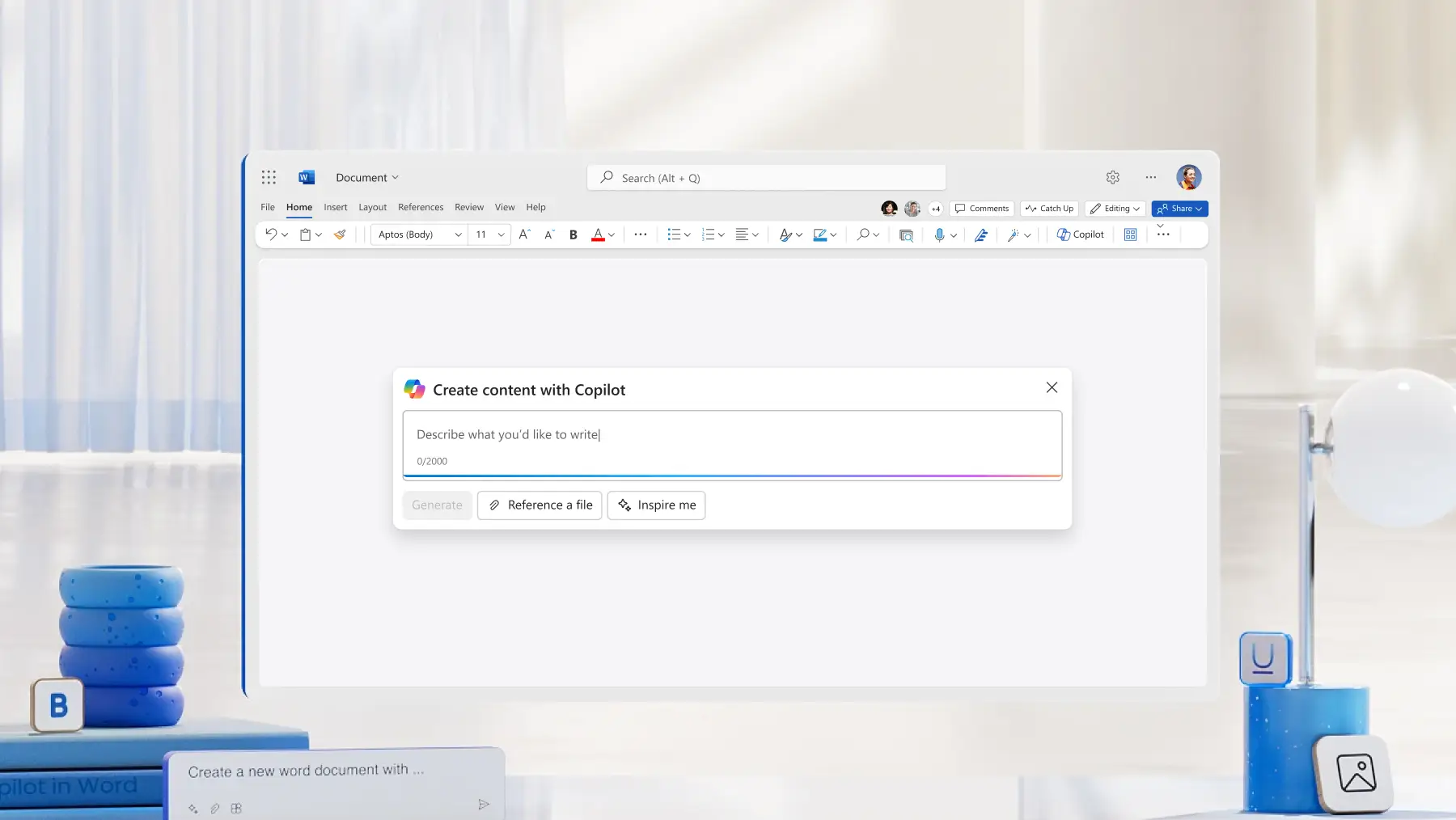 Copilot in Word interface example