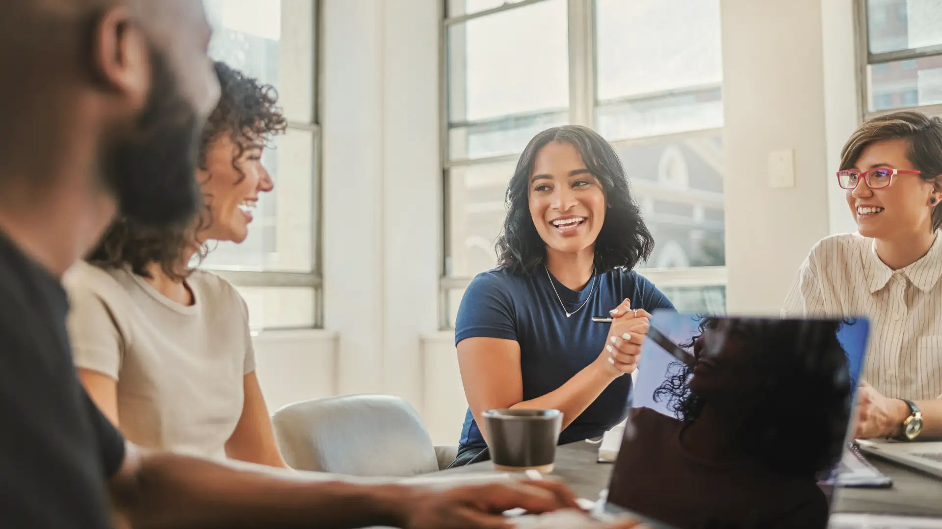 Team mates writing content together in rea-time