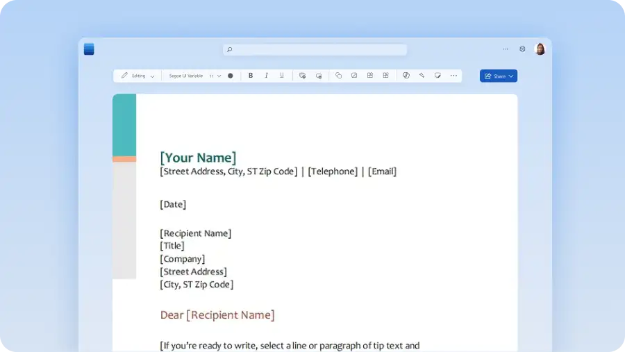 Download Word templates