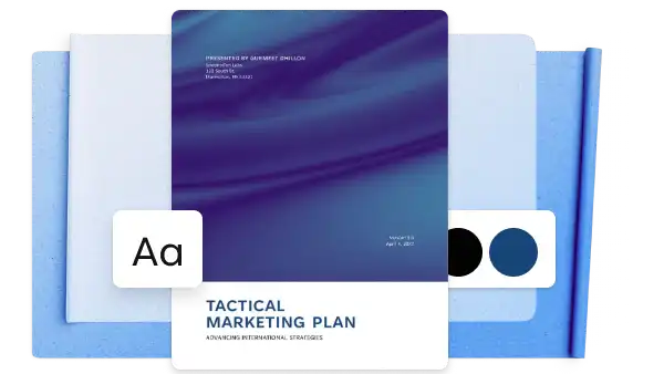 A blue tactical business marketing plan template