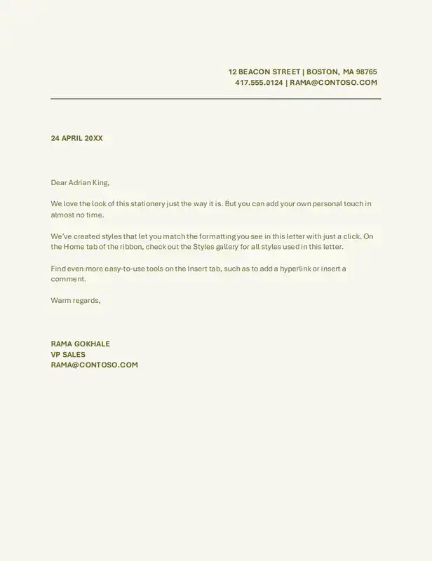 Simple recommendation letter template