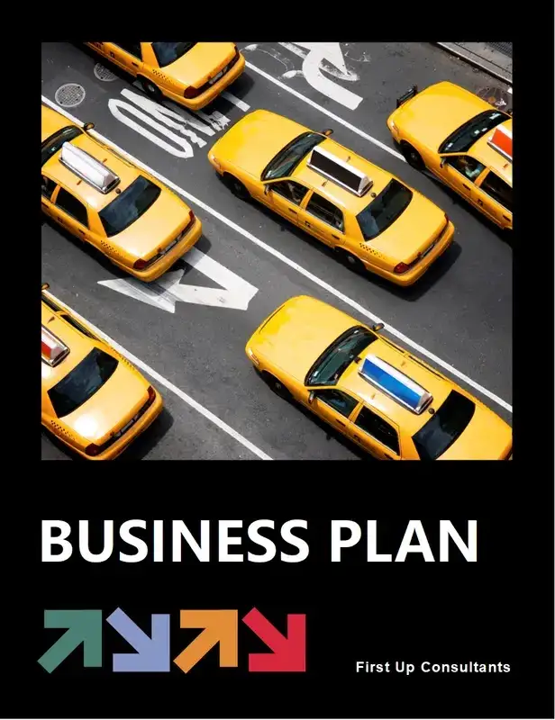 Professional services business plan featuring yellow taxis