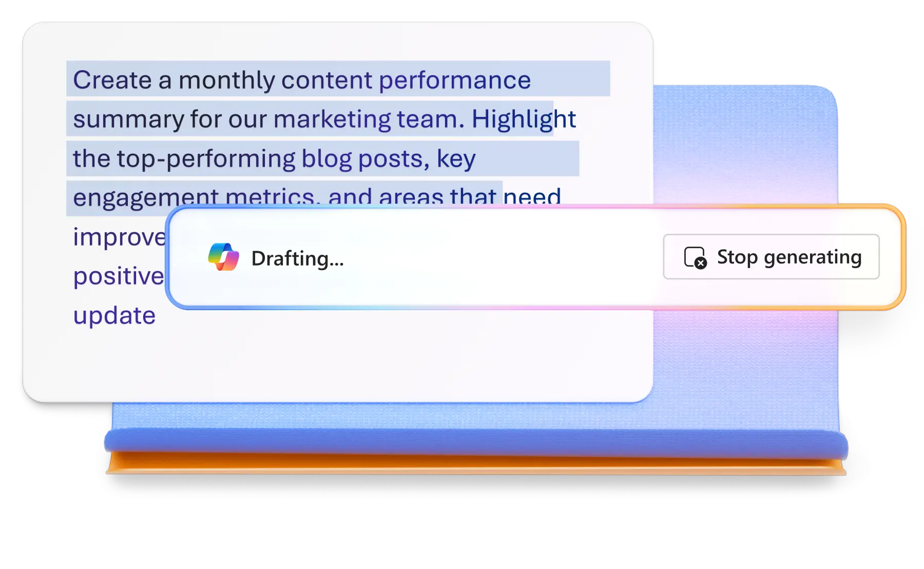 An example of the rewriting capabilities of Copilot in a dialog box