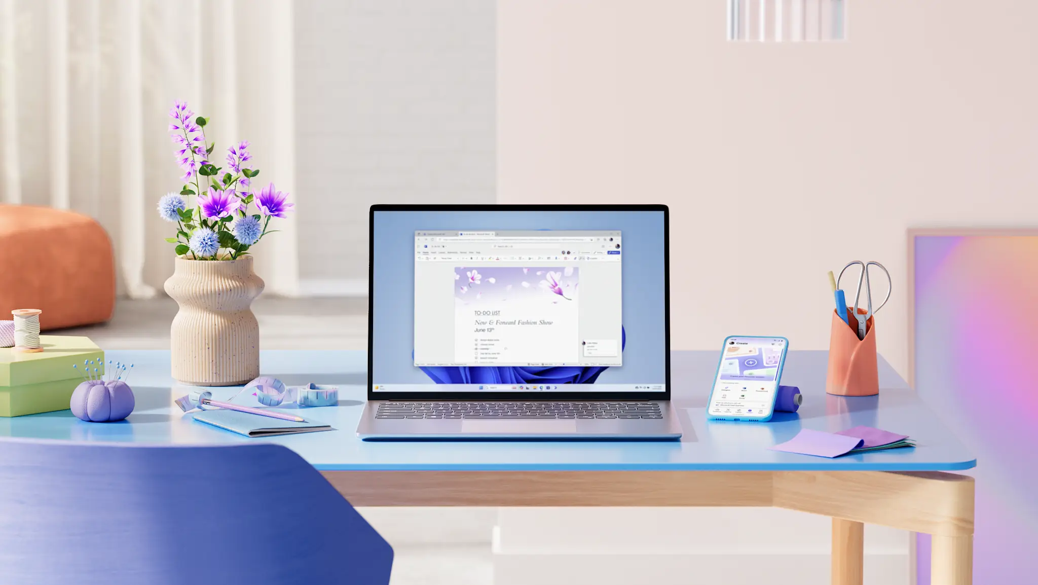 Microsoft Word concept image with laptop