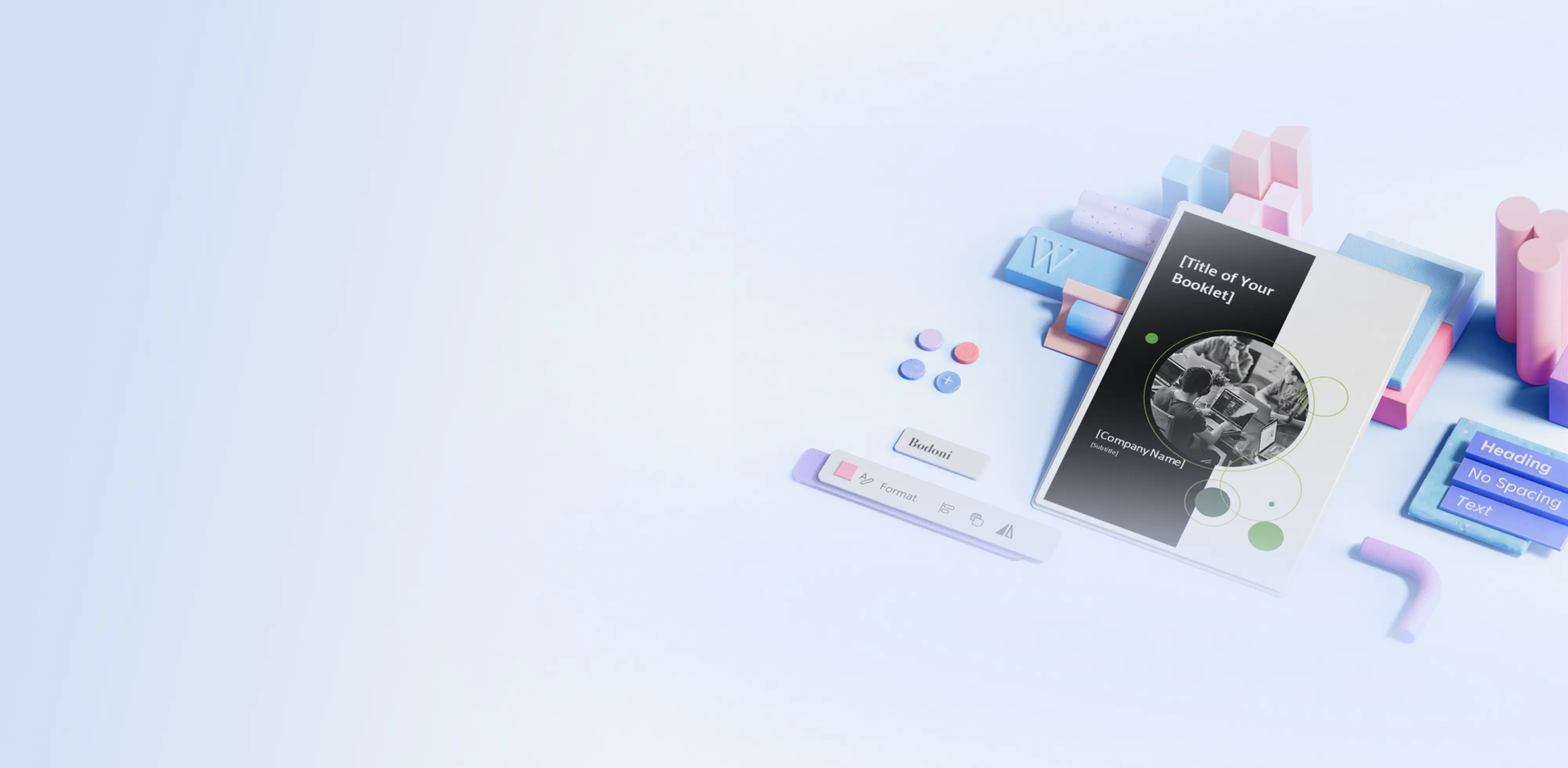 A brochure template on an abstract blue background