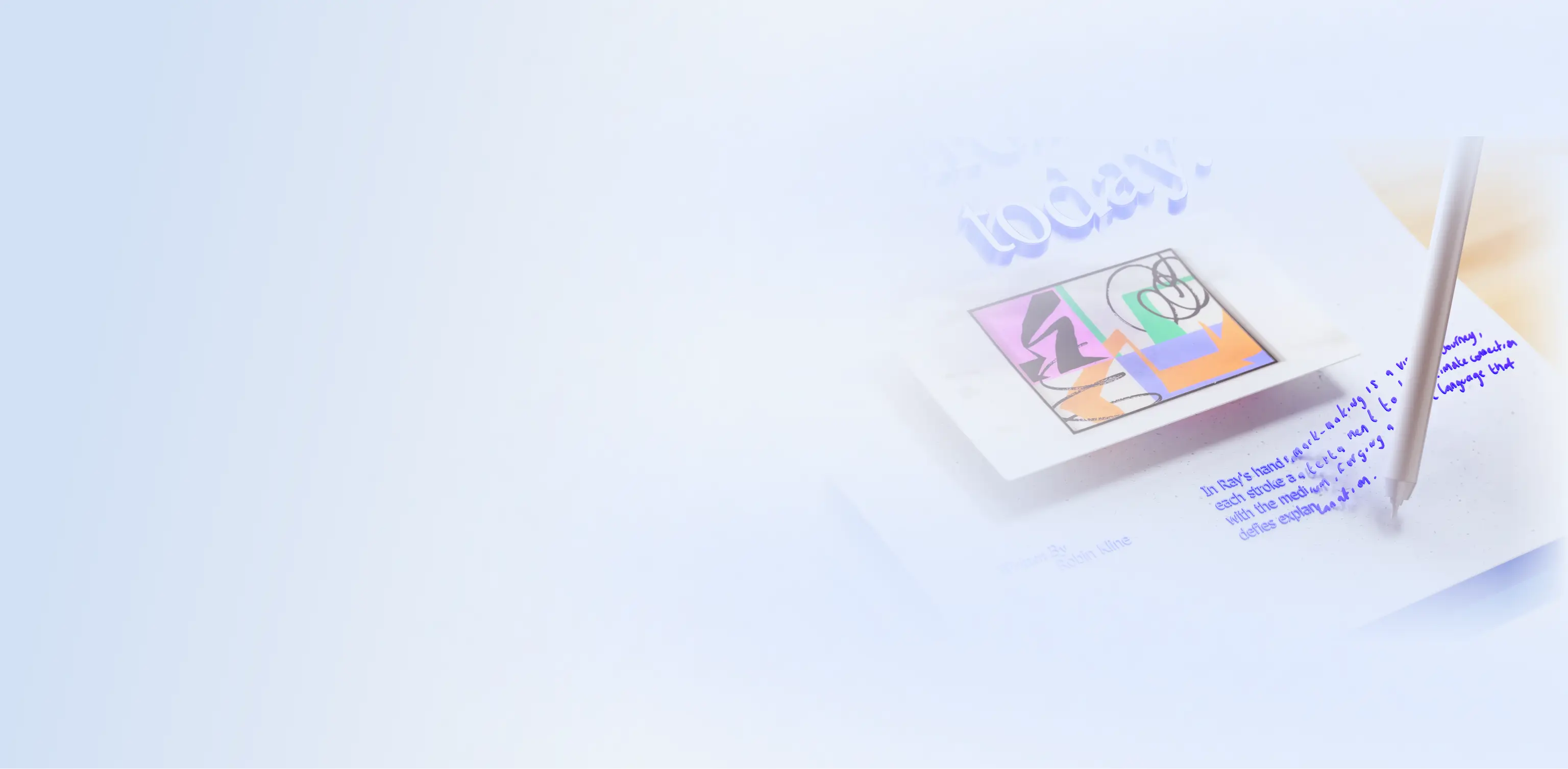 紙にテキストを書いているユーザーの抽象的な画像。